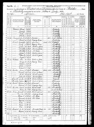 1870 Federal Census listing the Rice Family