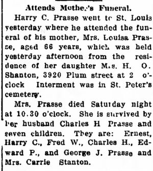 Obituary for Louisa  Prasse