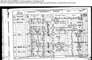 Milligan Robert Swan Census 1861