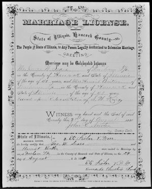 Harriett Butler to George W. Sears License