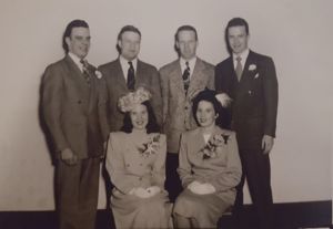 Seated: Betty, Flo. standing: Albert, E.J., Harry, and Lester (Larry)