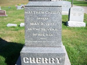 gravestone of Matthew Cherry