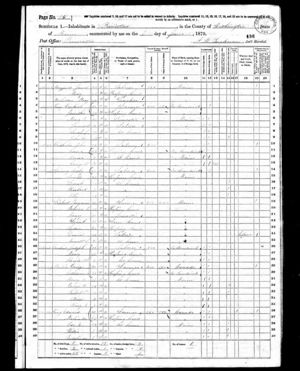 1870 US Federal Census for Edward King and family