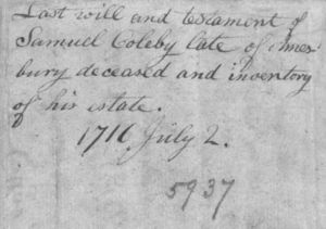 Samuel Colby's Probate Records- p. 5