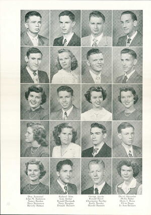 John McClellan Anderson, Yearbook Photo Page, 1951, Ottumwa, Wapello, Iowa