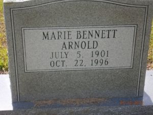 Anne Marie Bennett Arnold headstone