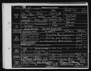 Death Certificate of Eleazer Arkin