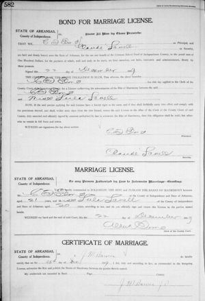 Charles Franklin Elms & Lula Lovell Marriage