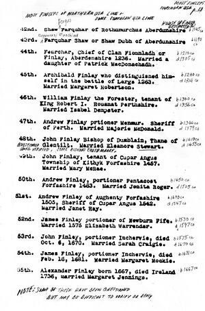 AFinleyFrance HOUSEOFFINLEY P13: Finley Line in much of northern USA; Data after 1500 often indicates source records elsewhere in this text.