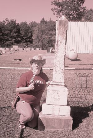 Lisa Franklin at New Sardis Cemetery (Joseph A Sullivan tombstone)