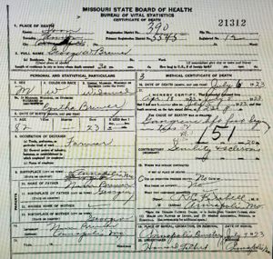 George W. Brewer Death Certificate