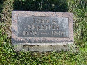 John A. Shaeffer tombstone.