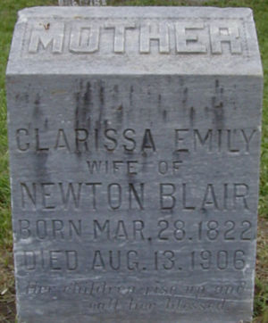 Grave Marker for Clarissa Emily Houston