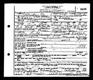 Arkansas Death Certificate for Leroy Levi Lamb