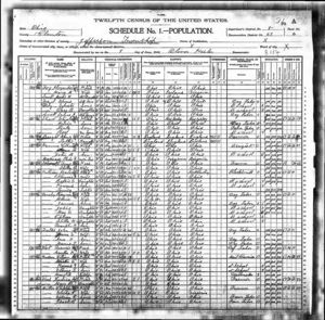Miller Census 1900 CC Electra Isaac Ephraim