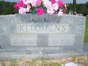 Headstone of Calvin and Rebecca Kitchens