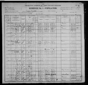 1900 Census Monroe Township, Delaware, Indiana, USA