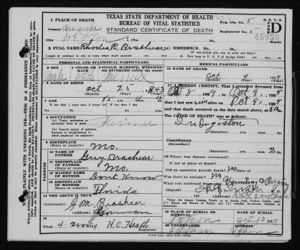 Richard Brashear - death certificate