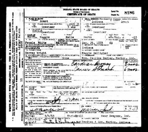 2nd GGM Maggie Bell Death certificate