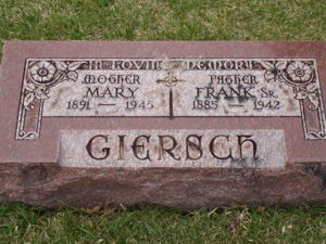 Frank & Mary Giersch Headstone