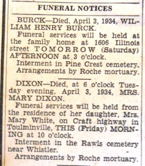 Mary Dixon Funeral Notice