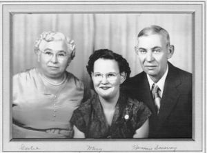 Gertrude, Mary, and Herman Senevay