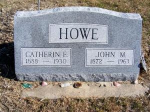 Headstone of John M. Howe and his wife Catherine
