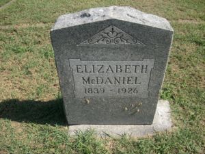 Elizabeth (Stewart) McDaniel's Tombstone.