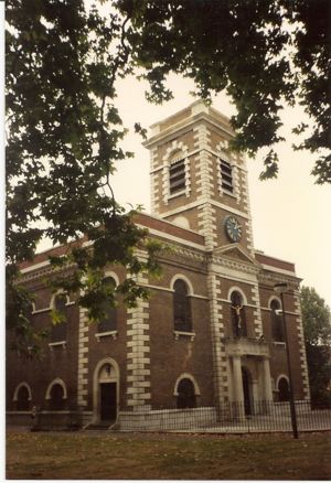 St. Matthew's Church, Bethnal Green, London, England where many of the Hall children were baptised. Various family members were also buried here including those with other Family names