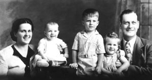 Rev. and Mrs. Charles W. Conn with Their First Three Children, (left to right) Stephen, Philip and Sarah