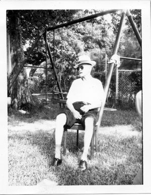 Grandpa Borne Relaxing in backyard 