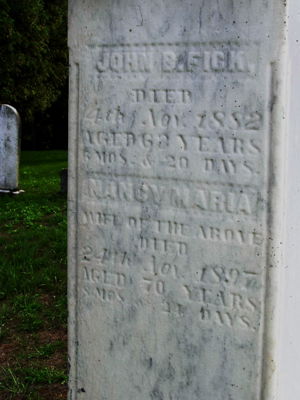 John and Nancy Maria Fick Grave