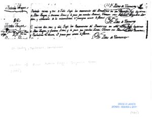 Baptismal Record for Antoine and Josette Fruge