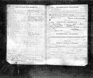 Marriage Record of Frank Pastorius and Winnie Melley
