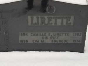 Camille Lirette grave stone