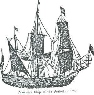 Passenger ship of the period 1750