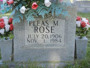 Pleas Rose tombstone