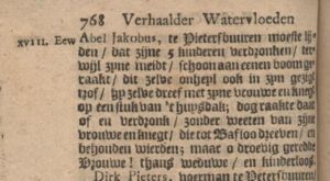 Account of Abel Vos drowning in Christmas Flood of 1717