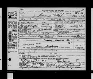 Death Certificate for John Sherman Phillips