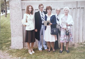 Don's graduation from McMaster in 1979, with (L-R) Karen Grote, Jean Tench, and grandma & grandpa Barton