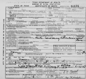 Leonidas Kemp Jr Death certificate