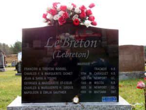 LeBreton Headstone Memorial