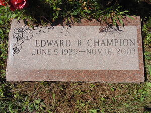 Edward R Champion cemetery stone