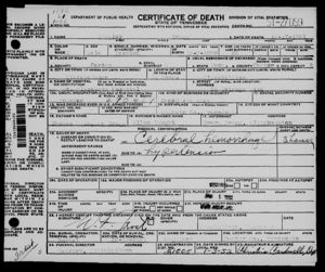 Walter Stanley Gregg Death Certificate