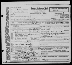 George Carter Death Certificate