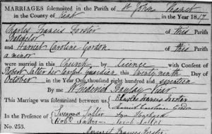Harriet Caroline Gordon marriage record