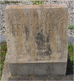 Susan Anne McDowell Woods Grave Marker
