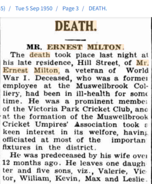 Ernest Milton  Death