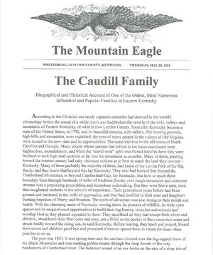 The Mountain Eagle - May 28 1931 - The Caudill Heritage - Page 1