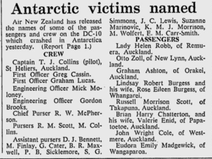 Antartic victims named